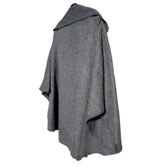 Alpaca Camargo Peru Wool Poncho Sweater Shawl Cocoon Oversized Boho Gray OS - Picture 6 of 9